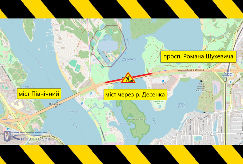 Рух на мосту через Десенку у Києві буде частково обмежено до кінця 2025 року 