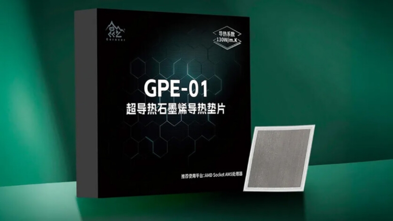 
			Графенова термопрокладка Coracer GPE-01 для AMD AM5 у 17 разів краща за термопасту та перевершує рідкий метал			